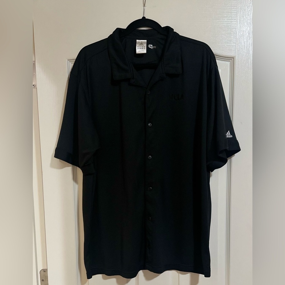 Men’s ADIDAS UCLA Climalite Black Polo Performance Wear Athletic Size‎ XL.